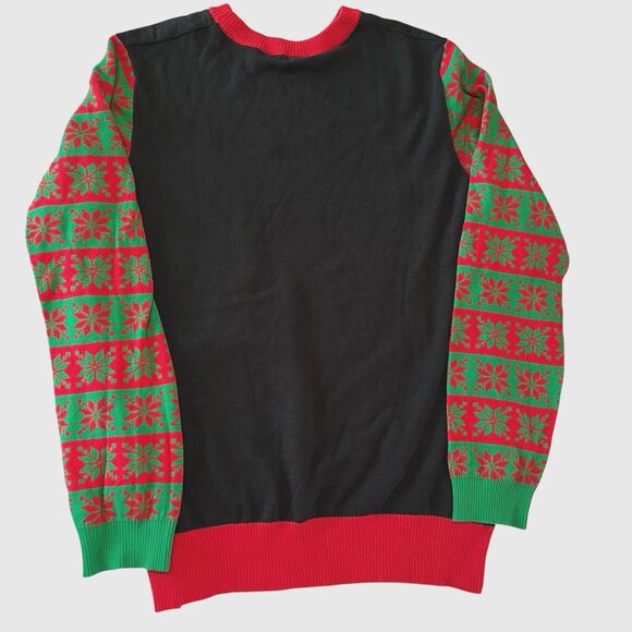 Mad Engine Rudolph Sunglass Snow Holiday Christmas Funky Sweater Size Large - Picture 8 of 14